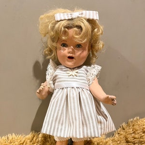 Shirley Temple Composition Look-A-Like Doll 14”