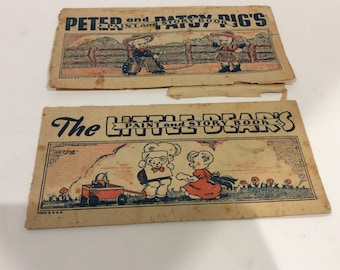 Vintage 1940s Paint and Story Books Peter and Patsy Pigs & The Little Bears