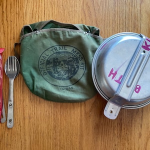 Vintage Official Trail Mess Kit with Utensils