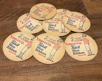Lot of 12 Pabst Blue Ribbon Beer Coasters - #2