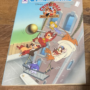 1989 Chip N Dale Rescue Rangers Giant Coloring Book - New Unused