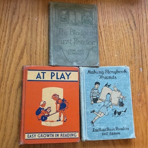 Vintage School Easy Reader Books - The Blodgett First Reader- At Play - Making Storybook Friends