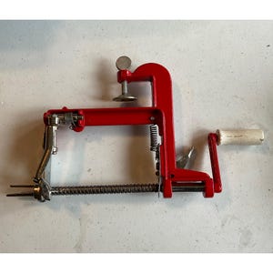 Vintage Metal Apple Peeler - Bright Red