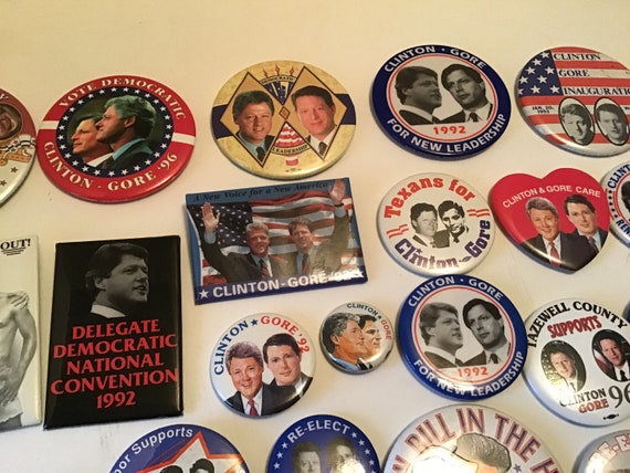 Vintage Bill Clinton & Al Gore Campaign Pin Lot o… - image 3