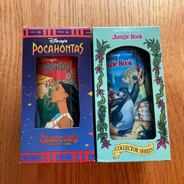 1990’s Burger King Collector Cups - Pocahontas The Jungle Book Peter Pan