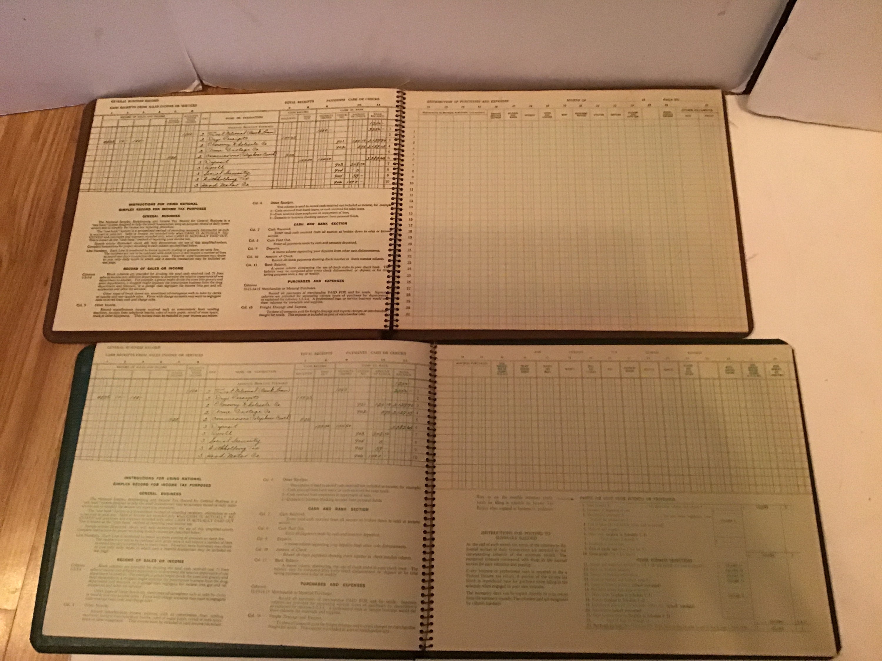 Vintage Simplex Book Keeping Tax Record Books Blank Etsy