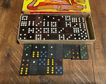 1970 Small Dominoes Board Game, Vintage Domino, Vintage Game