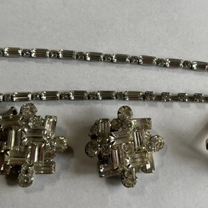 Vintage Signed Weiss Rhinestone Earrings- Necklace - Ring