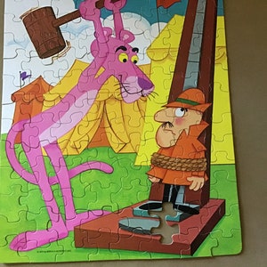 Vintage 1975 The Pink Panther 100 Piece Puzzle- 1 Piece Missing