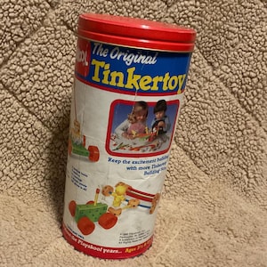 1986 Playskool The Original Tinker Toy Tube - As Pictured