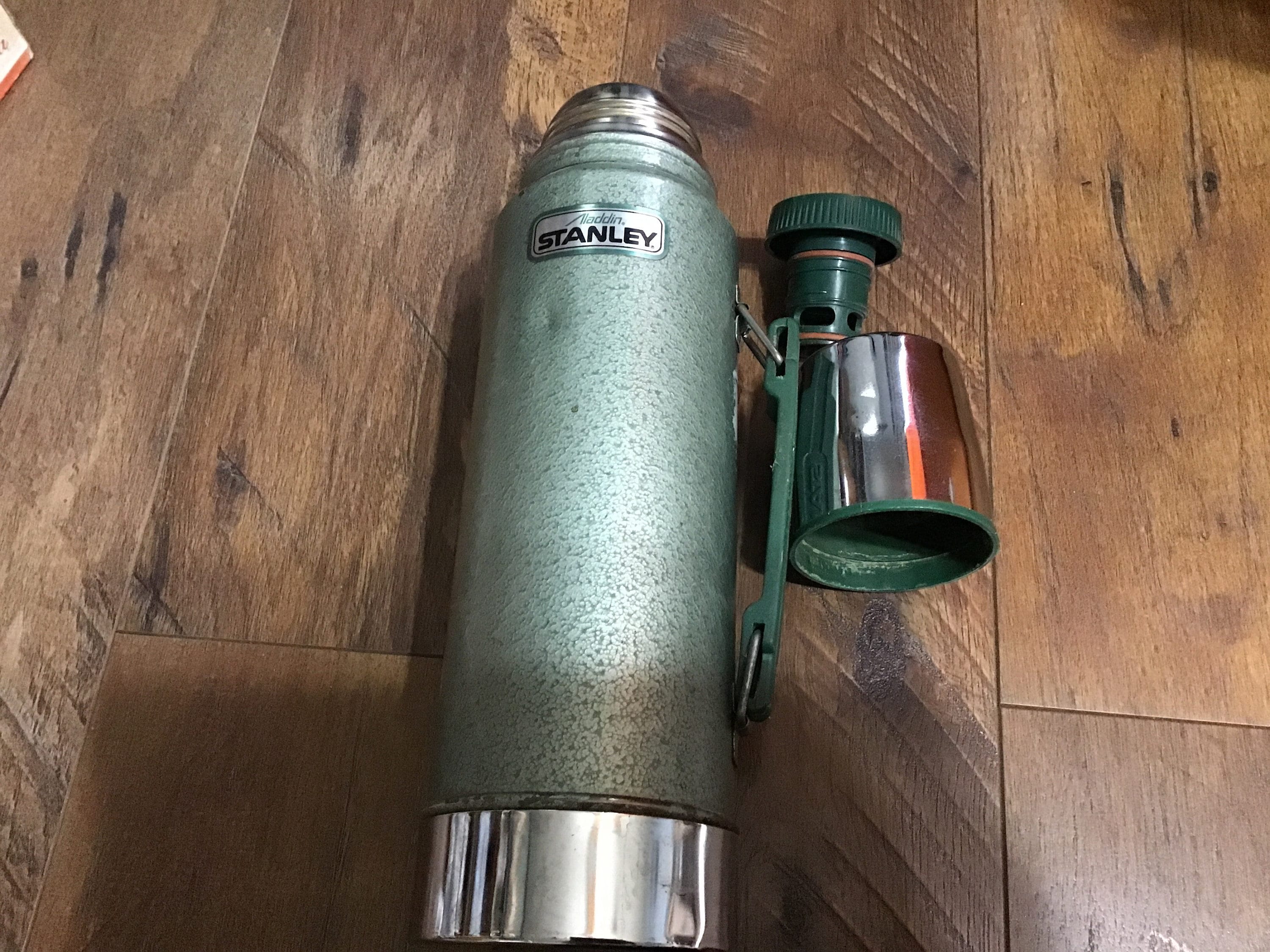 Vintage Metal One Quart Stanley Thermos with Handle and Straps,, Vintage  Goofball