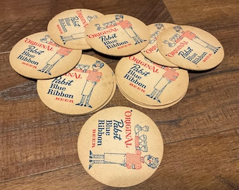 Lot of 12 Pabst Blue Ribbon Beer Coasters - #3