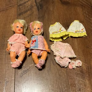 1965 Mattel Cheerful Tearful Dolls with Extra Outfits