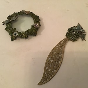 Vintage Ornate Letter Opener and Magnifier Set