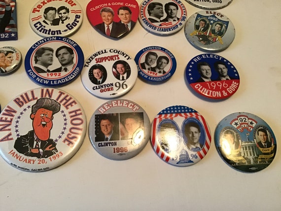 Vintage Bill Clinton & Al Gore Campaign Pin Lot o… - image 5