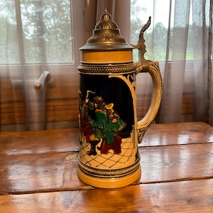 Vintage German Stein with Lid - 11”