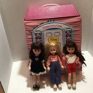 Vintage 1979 Vogue Ginny Doll Case w/ 3 Dolls