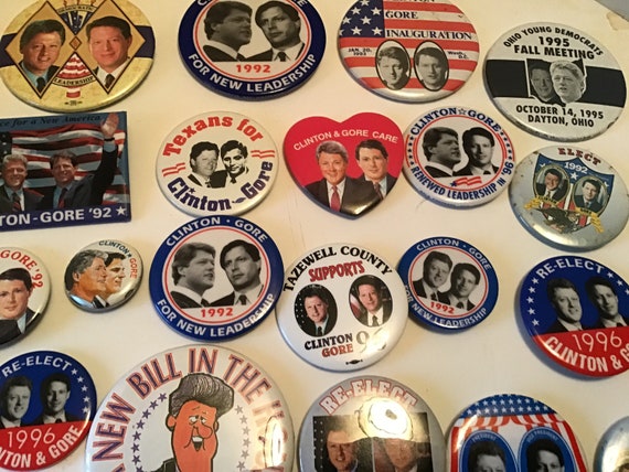 Vintage Bill Clinton & Al Gore Campaign Pin Lot o… - image 4