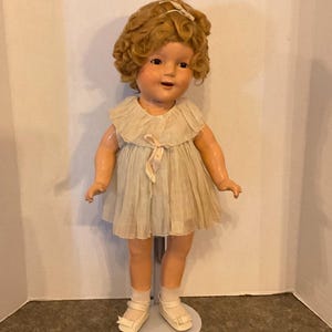 Shirley Temple Composition 18” Doll- Organdy Dress