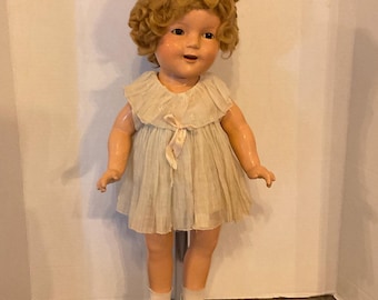 Shirley Temple Composition 18” Doll- Organdy Dress
