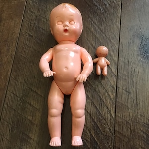 Vintage Ideal 8” Jointed Boopsie Plastic Doll with Mini Plastic Doll