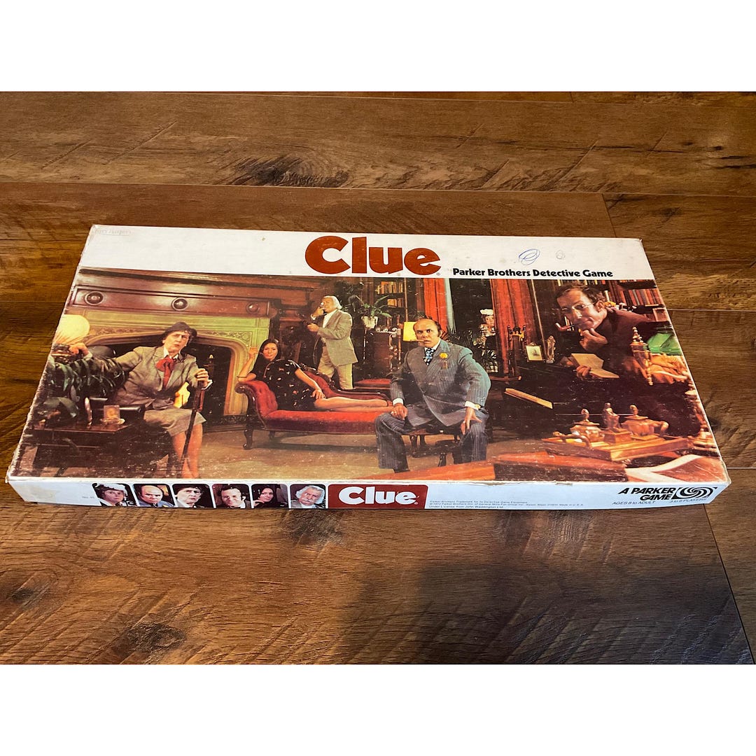 1972 Parker Brothers Clue Game Complete - Etsy