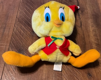 1996 Ace Novelty Christmas Tweety Bird Plush - 9”