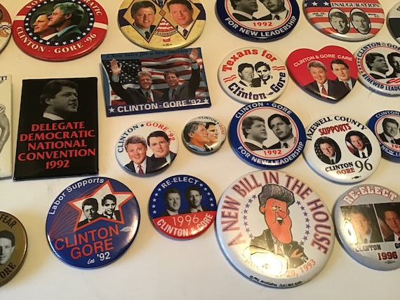 Vintage Bill Clinton & Al Gore Campaign Pin Lot o… - image 6