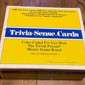 Vintage Trivia Sense Cards - For Trivial Pursuit Games - COMPLETE