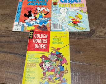 1970’s - 1980’s Comic Digests & Golden Comic Mickey Mouse Casper