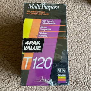 Gemini Multi-Purpose T-120 Blank VHS Tapes 4PK- Sealed