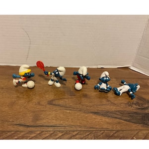 1978 - 1980 Schleich Peyo Lot of 5 Sports Smurfs Figures
