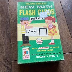 1965 Milton Bradley New Math Flash Cards - Subtraction