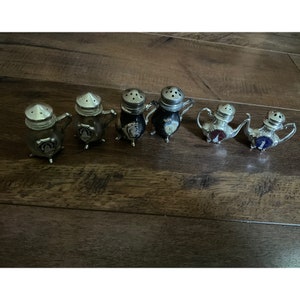 Vintage Lot of 3 Metal Souvenir Salt & Pepper Shakers