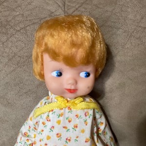 Vintage 1960’s 10” Plastic Doll - Orange Outfit