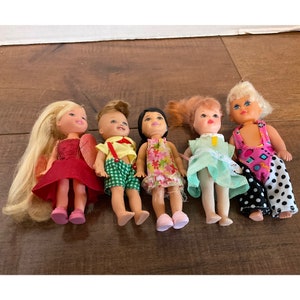 Vintage Lot of 5 1990’s Mattel and Kidcore Mini Dolls