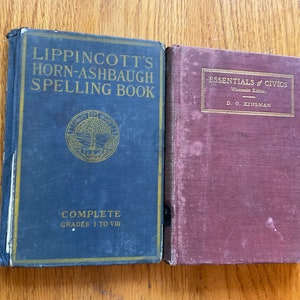 Vintage Spelling & Civics School Books