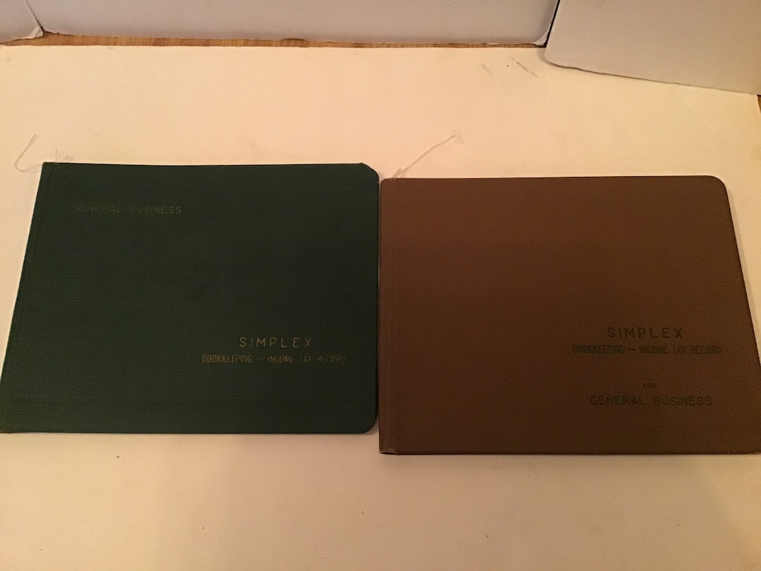 Vintage Simplex Book Keeping Tax Record Books Blank Etsy