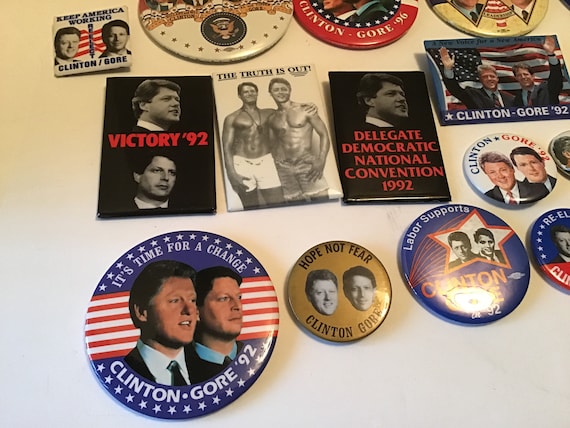 Vintage Bill Clinton & Al Gore Campaign Pin Lot o… - image 7