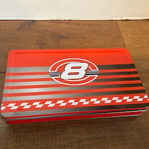 Vintage NASCAR Dale Earnhardt Jr #8 Collector Tin With Flask and Key Chain