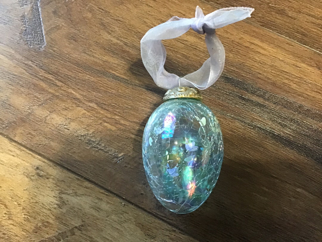 Vintage Cracked Glass Easter Egg Ornament Etsy