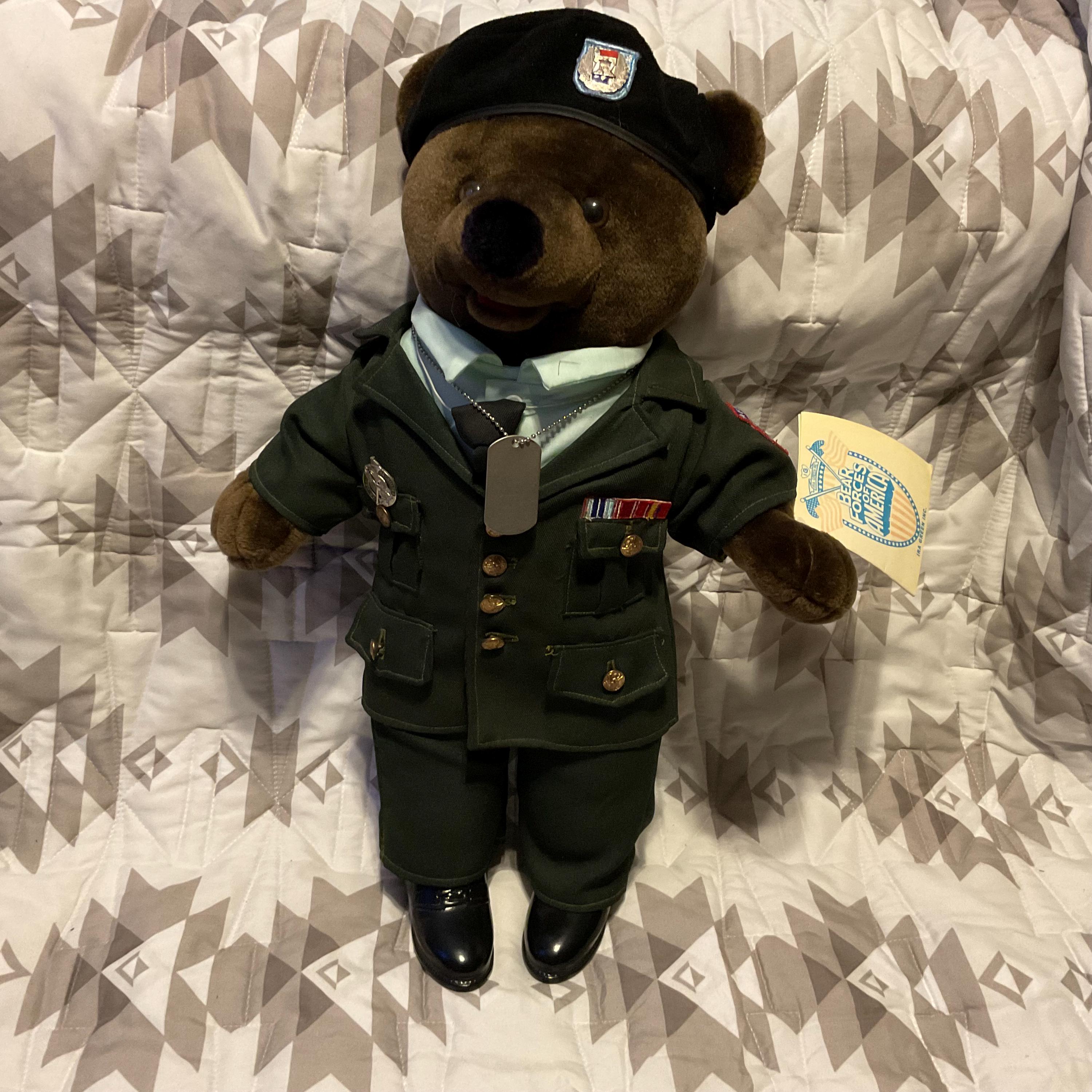 Bear Forces of America　テディベア迷彩服　ピンバッチ付き Vintage Bear Forces of America - Army Bear - 21” - Etsy