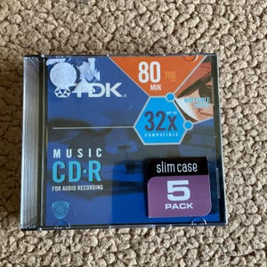 TDK Music CR-R Slim Case 5 PK - New Sealed