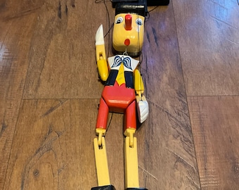 Wooden Pinocchio Marionette Puppet - 15”