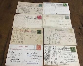 Lot of 8 Vintage Postcards- Postmarked 1930’s- 1950’s