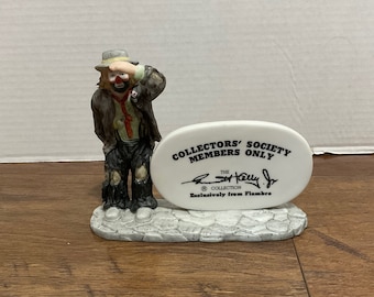 Emmett Kelly Jr Collectors Society Members Only Ceramic Figure 6” x 5” by Flambro