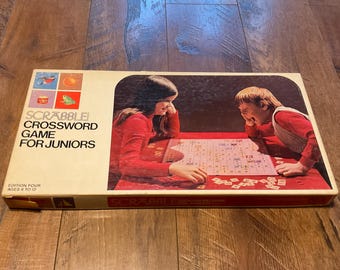 1974 Selchow & Righter Scrabble Crossword Game for Juniors - COMPLETE