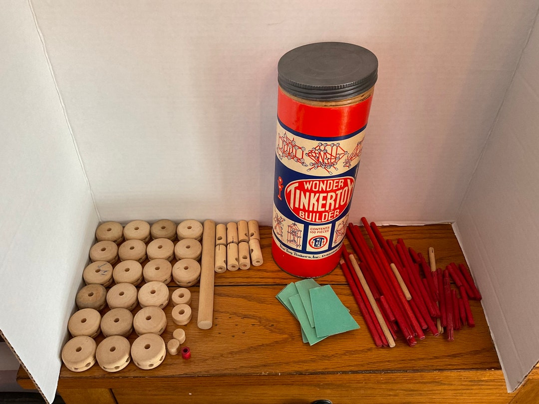Vintage 1953 Wonder Tinker Toy Builder Set 96175 Etsy