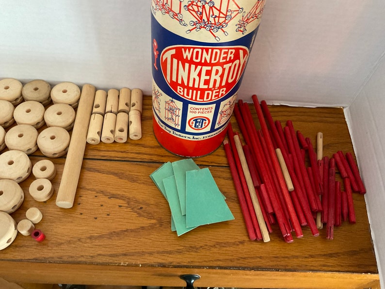 Vintage 1953 Wonder Tinker Toy Builder Set 96175 Etsy