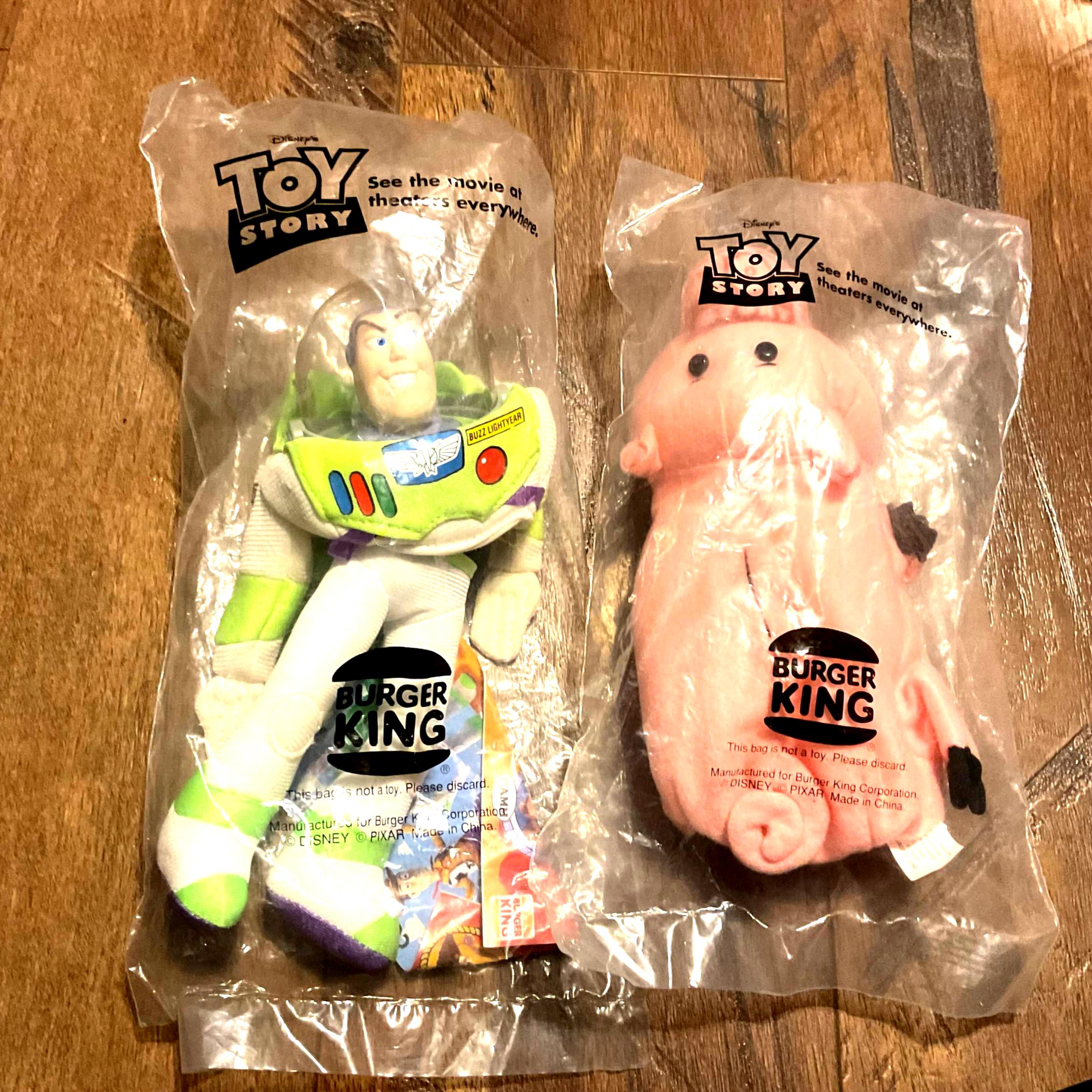 Vintage Burger King Toy Story Plush - Buzz Lightyear & Hamm the
